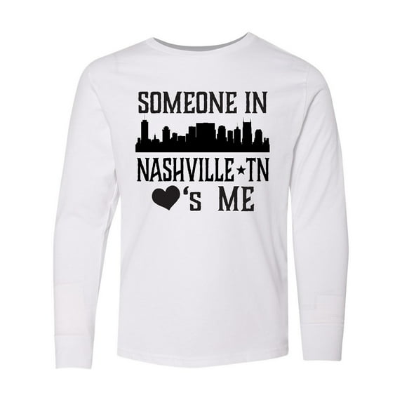 Inktastic Nashville Tennessee Someone Loves Me Skyline Long Sleeve Youth T-Shirt