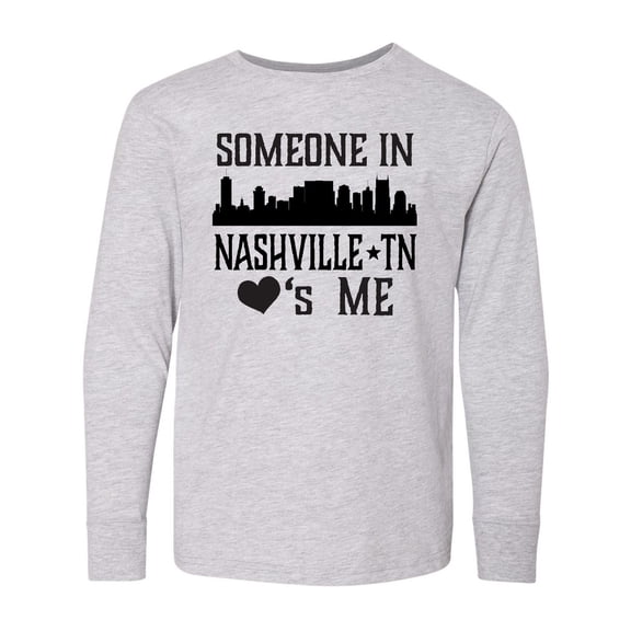 Inktastic Nashville Tennessee Someone Loves Me Skyline Long Sleeve Youth T-Shirt