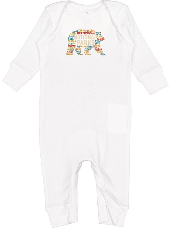 National Parks Bear Silhouette Baby Romper Coveralls