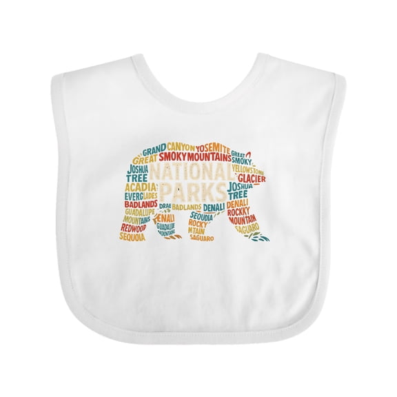 Inktastic National Parks Bear Silhouette Boys or Girls Baby Bib
