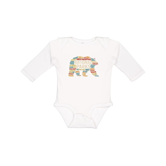 Inktastic National Parks Bear Silhouette Boys or Girls Long Sleeve Baby Bodysuit