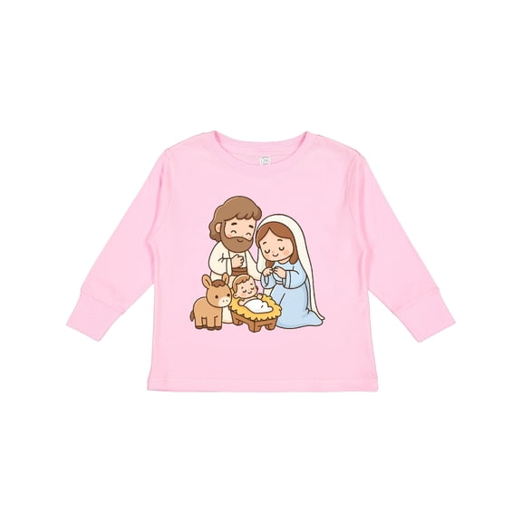 Inktastic Nativity Scene Christmas Manger Boys or Girls Long Sleeve Toddler T-Shirt