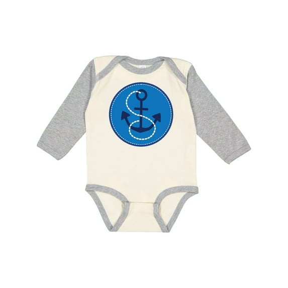 Inktastic Nautical Anchor Sailing Gift Boys or Girls Long Sleeve Baby Bodysuit