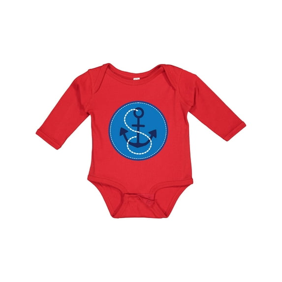 Inktastic Nautical Anchor Sailing Gift Boys or Girls Long Sleeve Baby Bodysuit