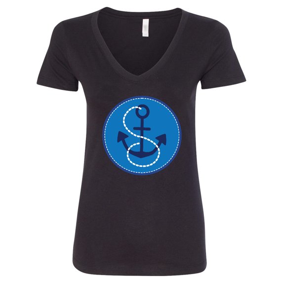 Inktastic Nautical Anchor Sailing Women's V-Neck T-Shirt
