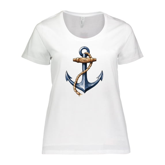 Inktastic Nautical Anchor and Rope Women's Plus Size T-Shirt