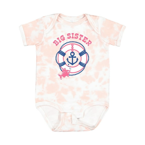 Inktastic Nautical Big Sister Girls Baby Bodysuit