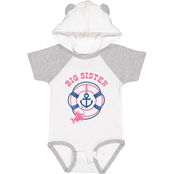 Inktastic Nautical Big Sister Girls Baby Bodysuit