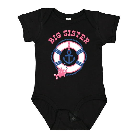 Inktastic Nautical Big Sister Girls Baby Bodysuit
