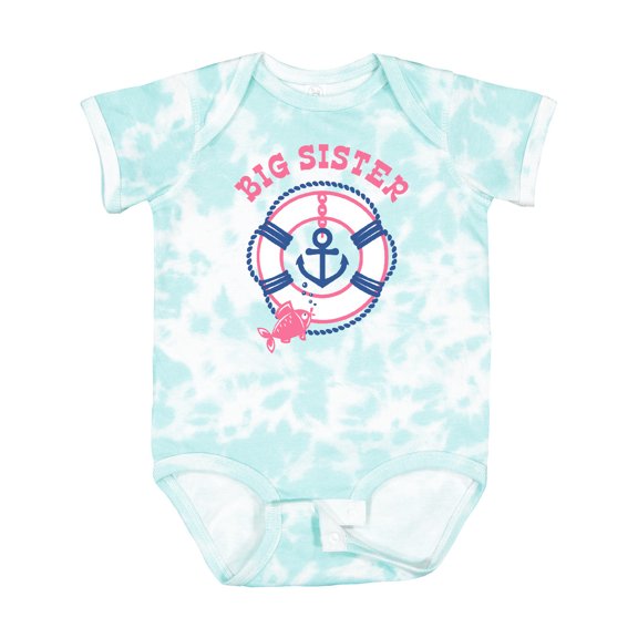 Inktastic Nautical Big Sister Girls Baby Bodysuit