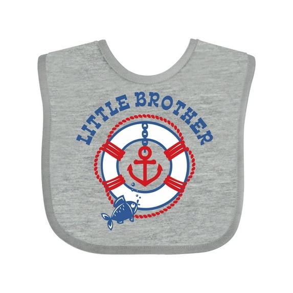 Inktastic Nautical Little Brother Boys Baby Bib