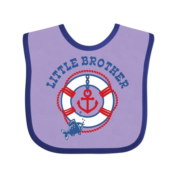 Inktastic Nautical Little Brother Boys Baby Bib