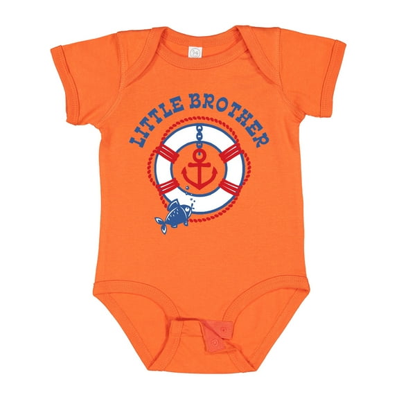 Inktastic Nautical Little Brother Boys Baby Bodysuit