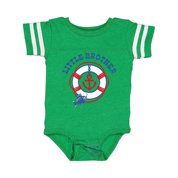 Inktastic Nautical Little Brother Boys Baby Bodysuit