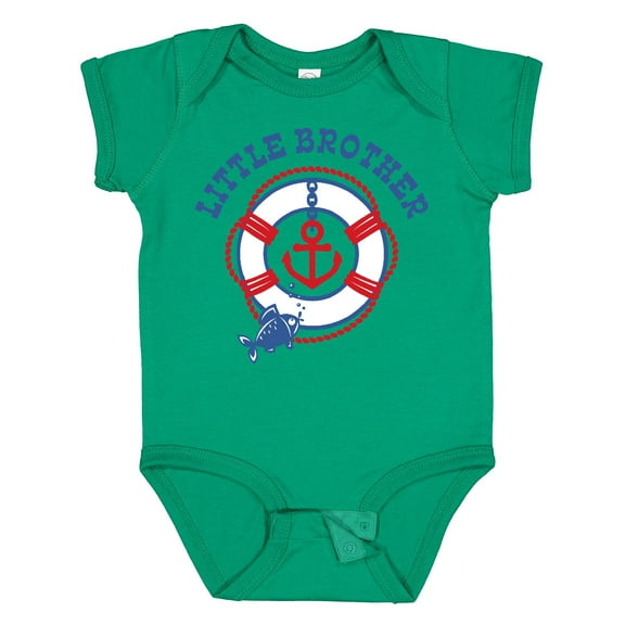 Inktastic Nautical Little Brother Boys Baby Bodysuit