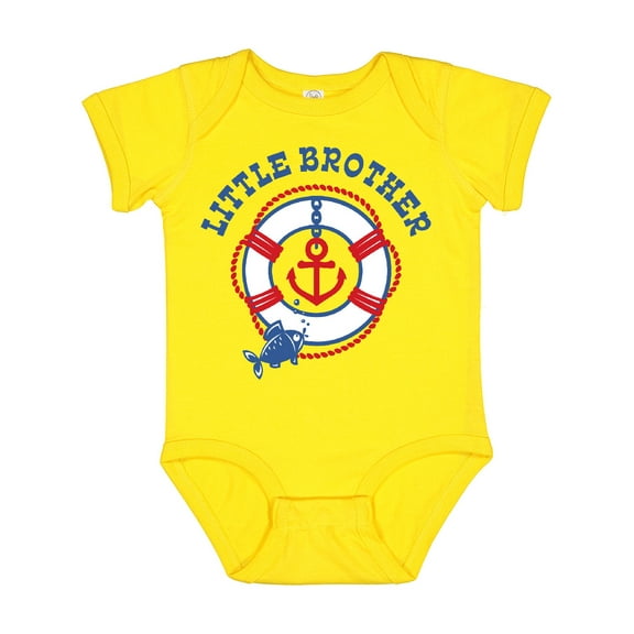 Inktastic Nautical Little Brother Boys Baby Bodysuit