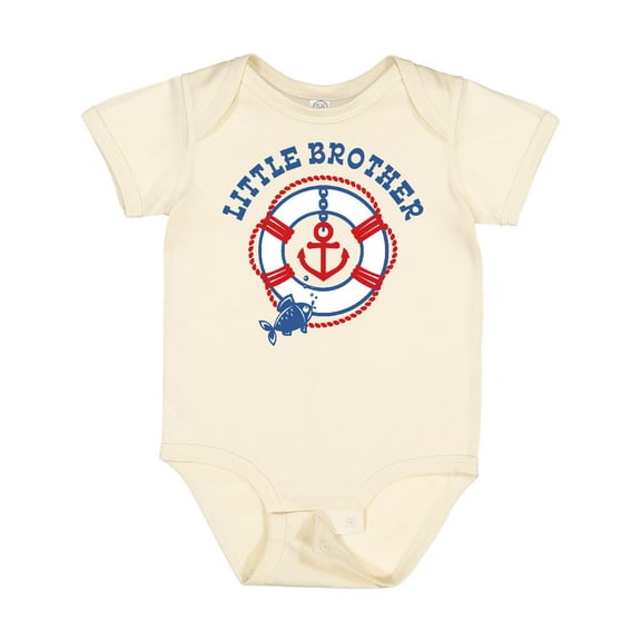 Inktastic Nautical Little Brother Boys Baby Bodysuit