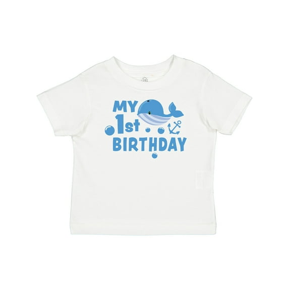 Inktastic Nautical My 1st Birthday with Blue Whale and Anchor Boys or Girls Baby T-Shirt