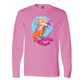 thumbnail image 1 of Inktastic Nautical Orange and Pink Mermaid Sitting on Anchor Long Sleeve T-Shirt, 1 of 5