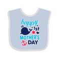 thumbnail image 1 of Inktastic Nautical Themed Happy 1st Mother's Day Boys or Girls Baby Bib, 1 of 4