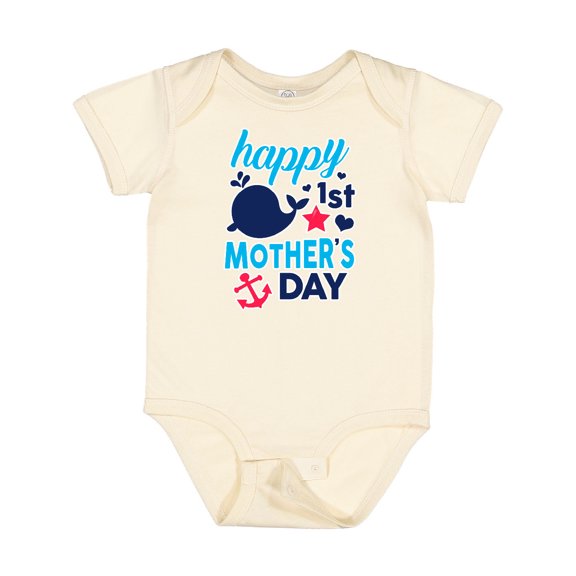 Inktastic Nautical Themed Happy 1st Mother's Day Boys or Girls Baby Bodysuit