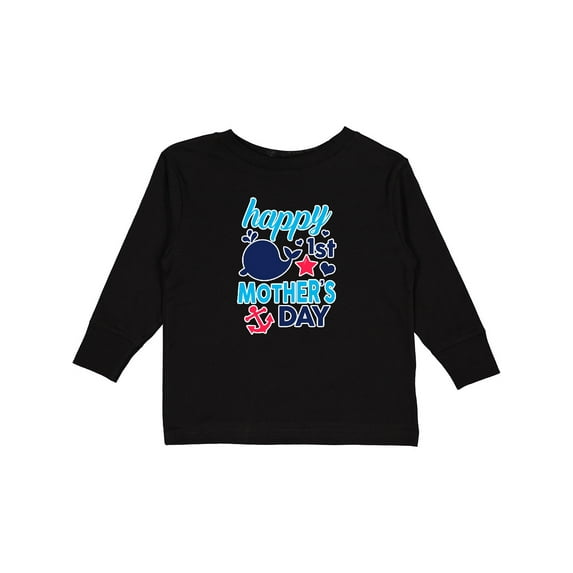 Inktastic Nautical Themed Happy 1st Mother's Day Boys or Girls Long Sleeve Toddler T-Shirt