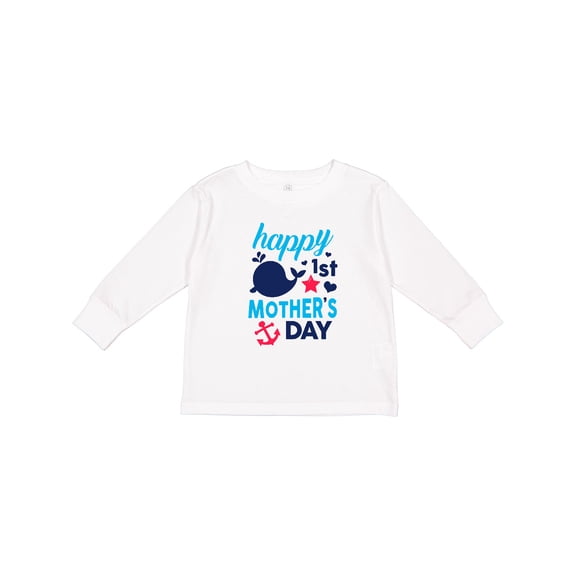 Inktastic Nautical Themed Happy 1st Mother's Day Boys or Girls Long Sleeve Toddler T-Shirt