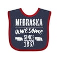 thumbnail image 1 of Inktastic Nebraska Awesome Since 1867 Boys or Girls Baby Bib, 1 of 4
