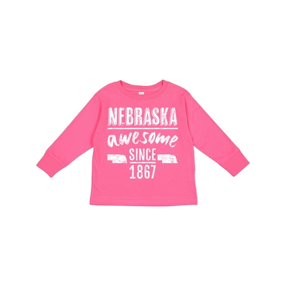 Inktastic Nebraska Awesome Since 1867 Boys or Girls Long Sleeve Toddler T-Shirt