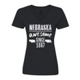 thumbnail image 1 of Inktastic Nebraska Awesome Since 1867 Women's V-Neck T-Shirt, 1 of 5