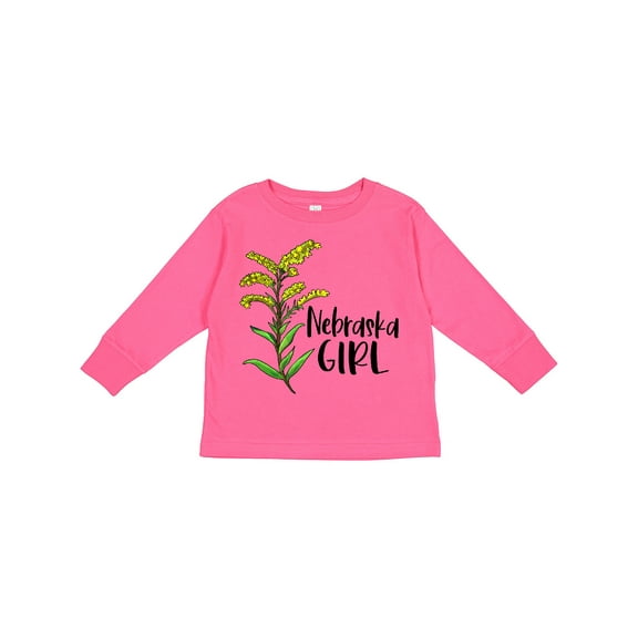 Inktastic Nebraska Girl Goldenrod Flower Girls Long Sleeve Toddler T-Shirt