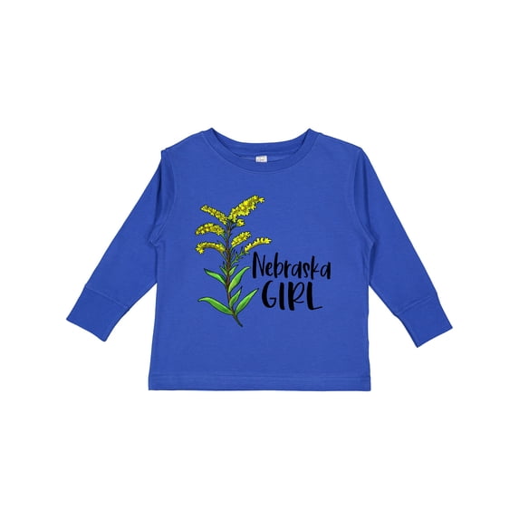 Inktastic Nebraska Girl Goldenrod Flower Girls Long Sleeve Toddler T-Shirt