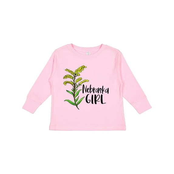 Inktastic Nebraska Girl Goldenrod Flower Girls Long Sleeve Toddler T-Shirt