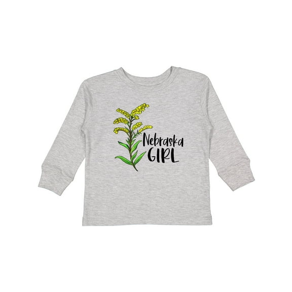 Inktastic Nebraska Girl Goldenrod Flower Girls Long Sleeve Toddler T-Shirt