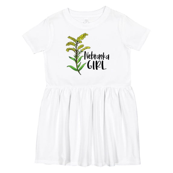 Inktastic Nebraska Girl Goldenrod Flower Girls Toddler Dress
