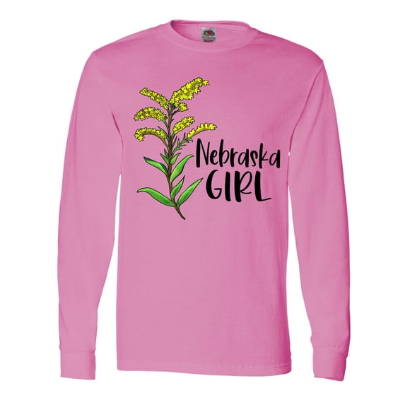 Inktastic Nebraska Girl Goldenrod Flower Long Sleeve T-Shirt