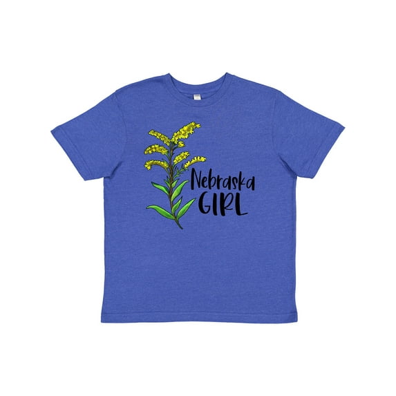 Inktastic Nebraska Girl Goldenrod Flower Youth T-Shirt