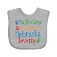thumbnail image 1 of Inktastic Nebraska Grandma Loves Me Boys or Girls Baby Bib, 1 of 4