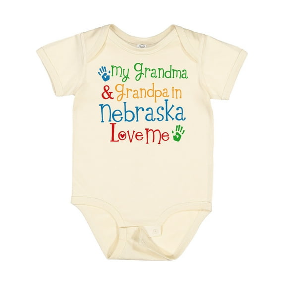 Inktastic Nebraska Grandma Loves Me Boys or Girls Baby Bodysuit