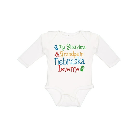 Inktastic Nebraska Grandma Loves Me Boys or Girls Long Sleeve Baby Bodysuit