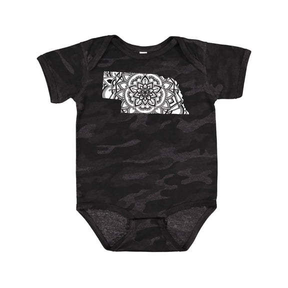 Inktastic Nebraska Silhouette Mandala Boys or Girls Baby Bodysuit