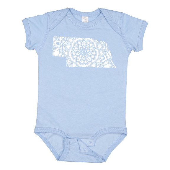 Inktastic Nebraska Silhouette Mandala Boys or Girls Baby Bodysuit
