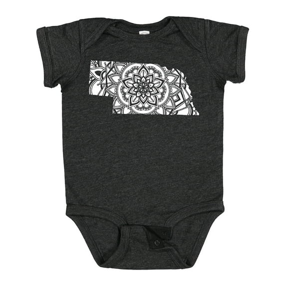 Inktastic Nebraska Silhouette Mandala Boys or Girls Baby Bodysuit
