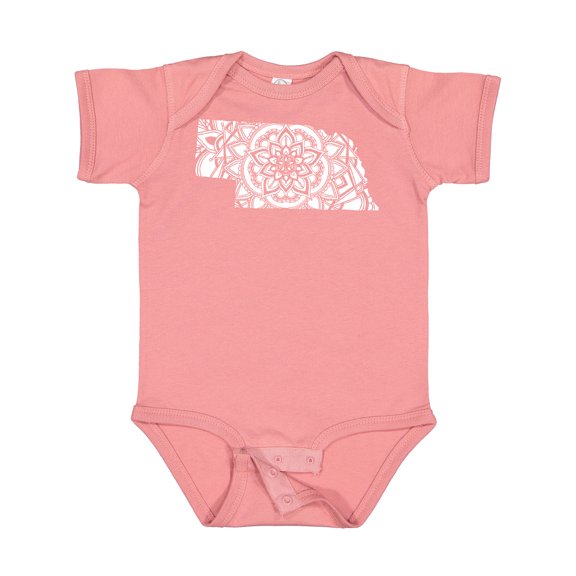 Inktastic Nebraska Silhouette Mandala Boys or Girls Baby Bodysuit