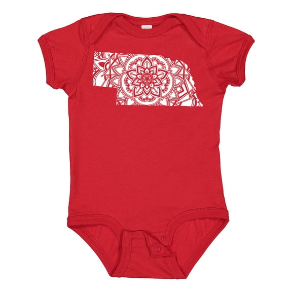 Inktastic Nebraska Silhouette Mandala Boys or Girls Baby Bodysuit