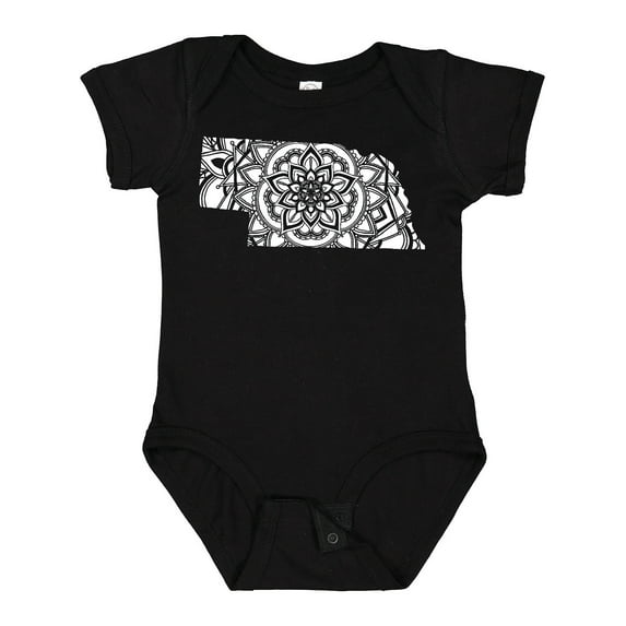 Inktastic Nebraska Silhouette Mandala Boys or Girls Baby Bodysuit