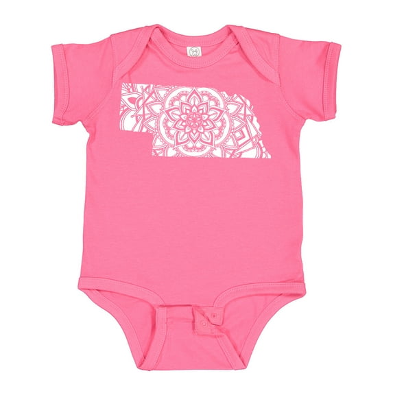 Inktastic Nebraska Silhouette Mandala Boys or Girls Baby Bodysuit