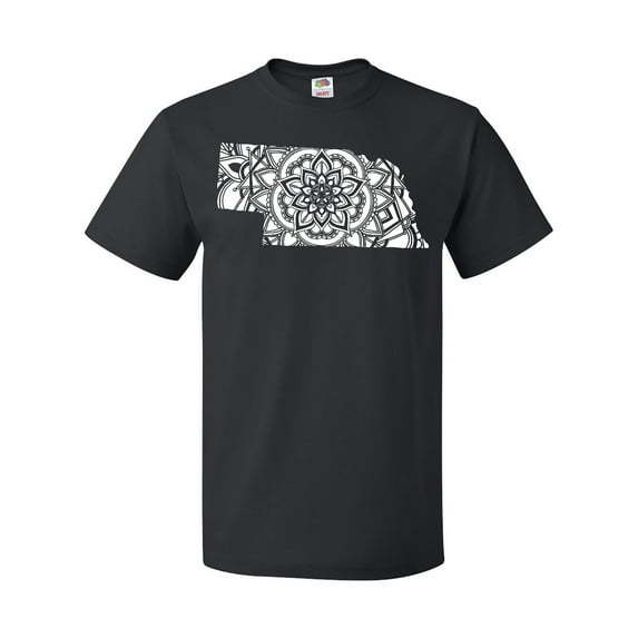 Inktastic Nebraska Silhouette Mandala T-Shirt
