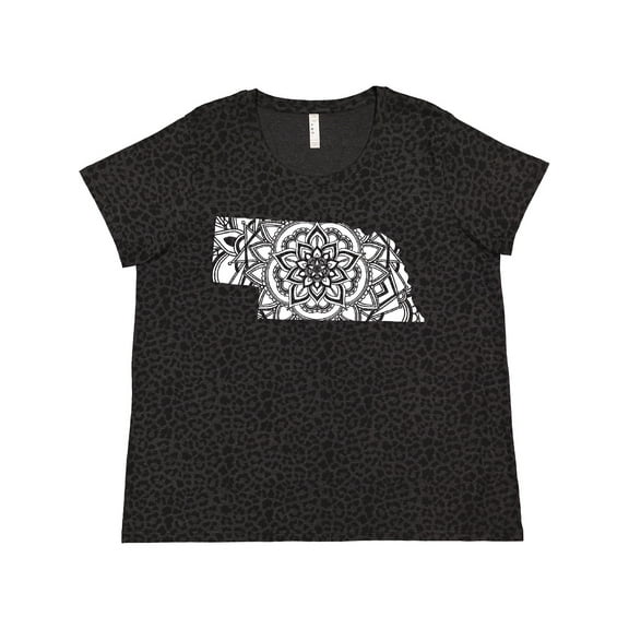 Inktastic Nebraska Silhouette Mandala Women's Plus Size T-Shirt
