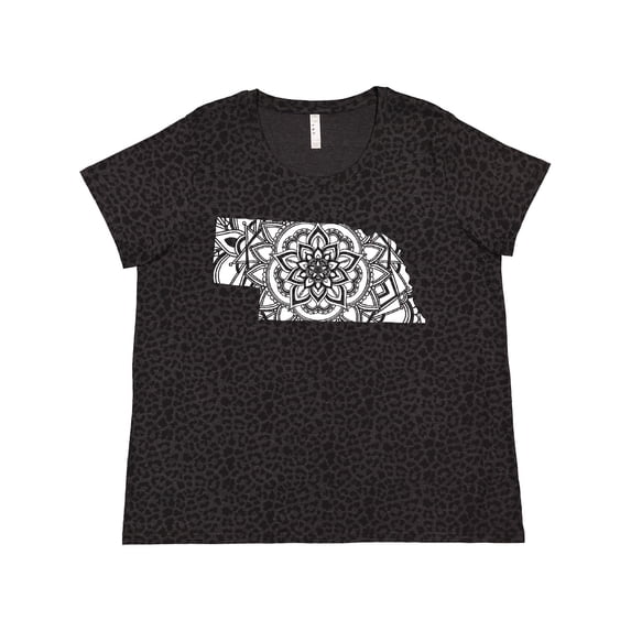 Inktastic Nebraska Silhouette Mandala Women's Plus Size T-Shirt